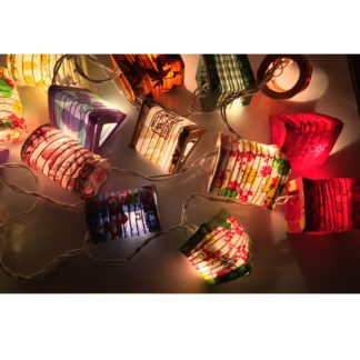 Mixed Colours Lanterns with Pattern String Lights